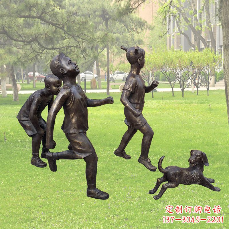 邯郸仿铜跑步小孩雕塑