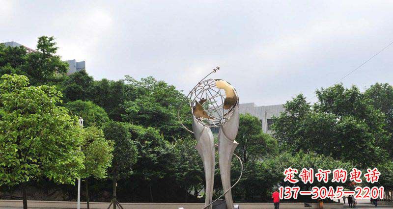 邯郸中领雕塑精致大气的不锈钢地球雕塑