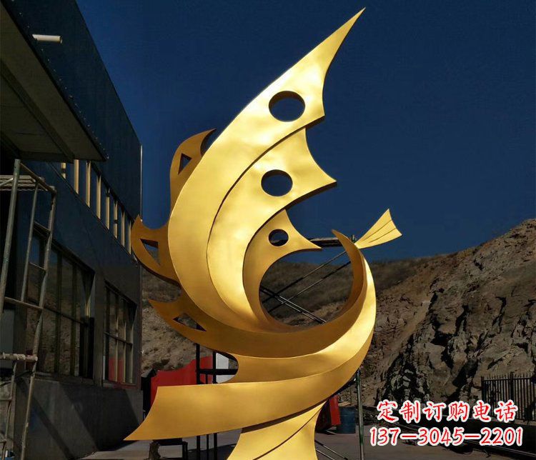 邯郸公园不锈钢抽象凤凰景观雕塑 (2)