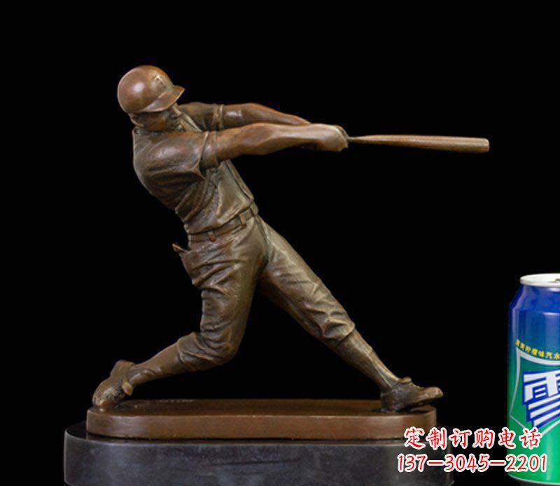 邯郸风采动人的人物铜雕棒球雕塑