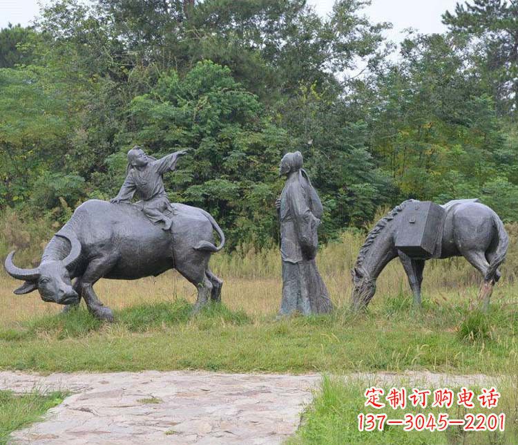 邯郸杜牧小品铜雕精致雕刻，传递出朴实之美