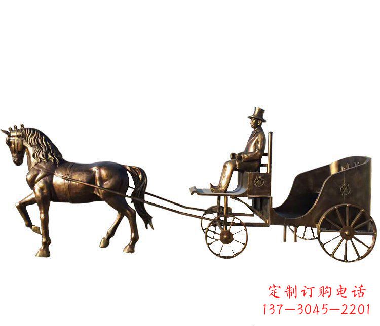 邯郸马车玻璃钢仿铜雕塑