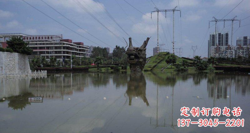 邯郸公园龙头景观铜雕