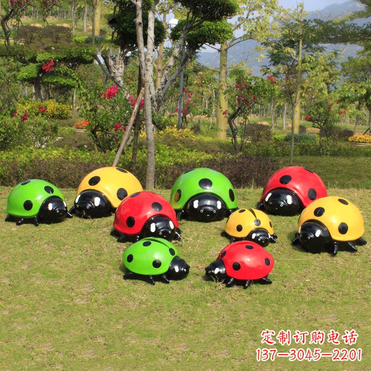 邯郸公园七星瓢虫-园林幼儿园动物雕塑摆件