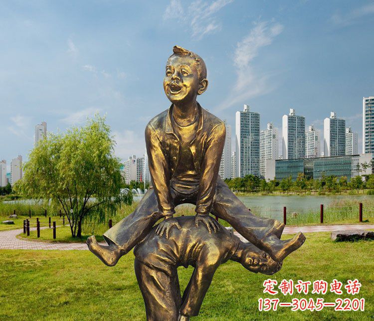 邯郸中领雕塑铜质经典跳马蹲人雕塑