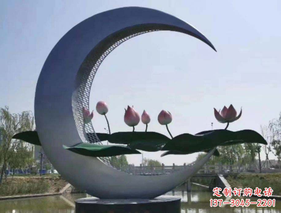 邯郸公园月亮不锈钢景观装饰雕塑