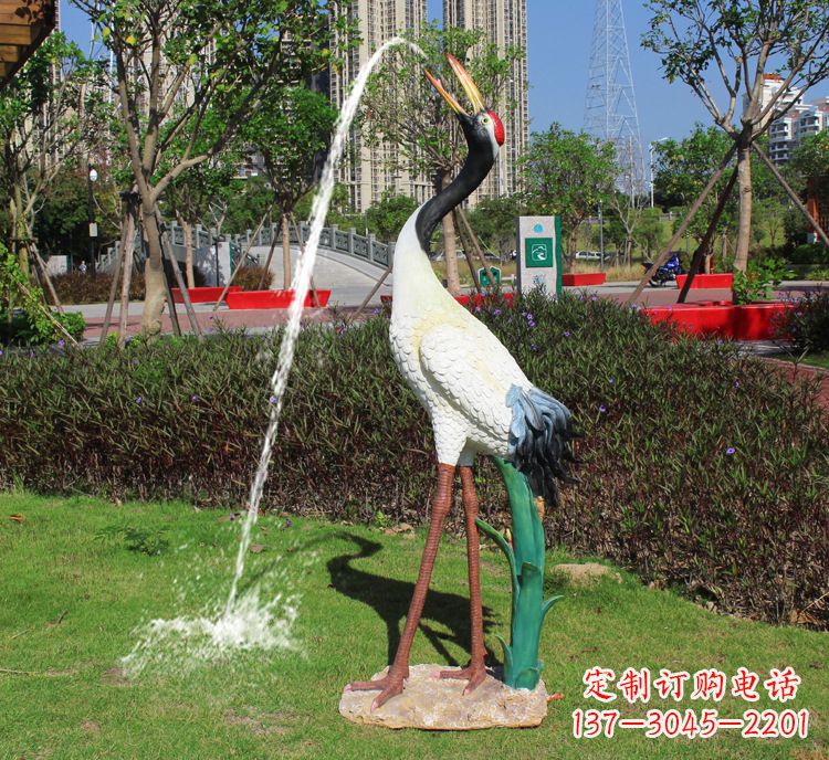 邯郸精美雕塑仿真仙鹤动物雕塑