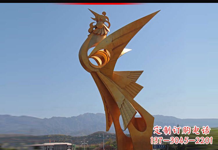 邯郸中领雕塑凤凰抽象雕塑11英寸