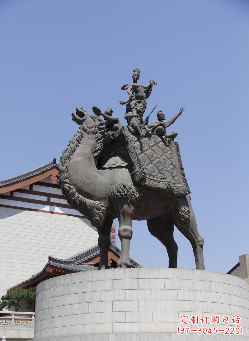 邯郸广场古代人物骑骆驼铜雕