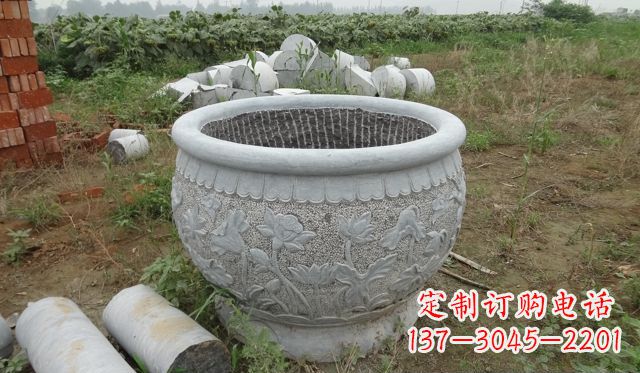 邯郸荷花花盆公园景观石雕，千般美妙一览无余