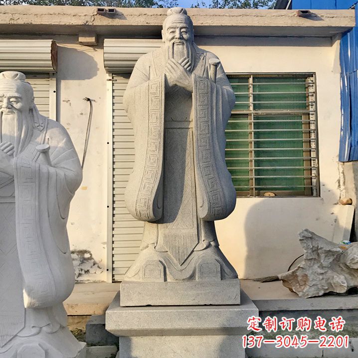 邯郸用砂岩浮雕铸造大师级精美孔子雕塑