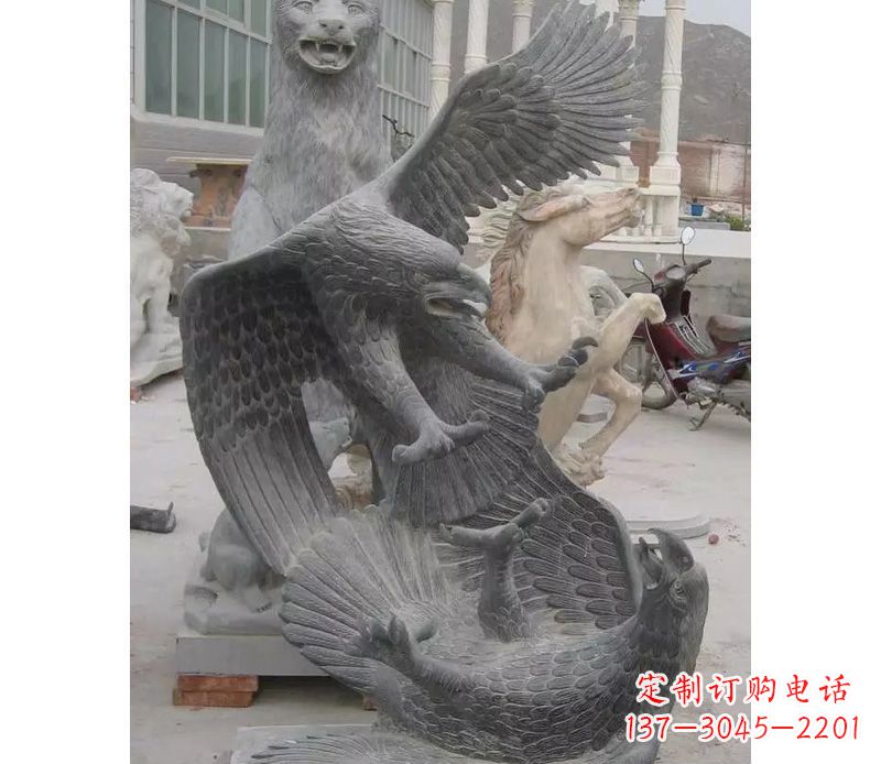 邯郸中领雕塑推出的石雕老鹰是一款充满生机与力…