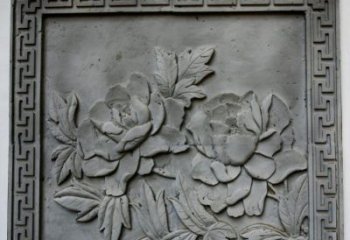 邯郸牡丹青石浮雕雕塑-精美的永久装饰