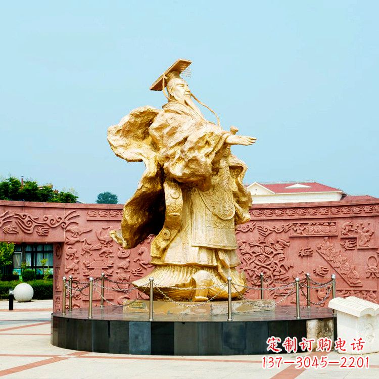 邯郸中领雕塑：秦始皇鎏金铜雕塑像