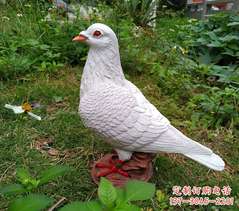 邯郸为和平献芳礼：精美少女与和平鸽雕塑