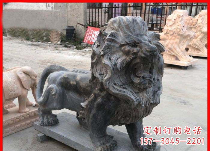 邯郸中领雕塑：精美狮子公园石雕