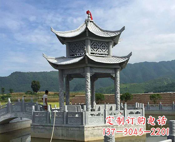 邯郸双层仿古凉亭石雕_1