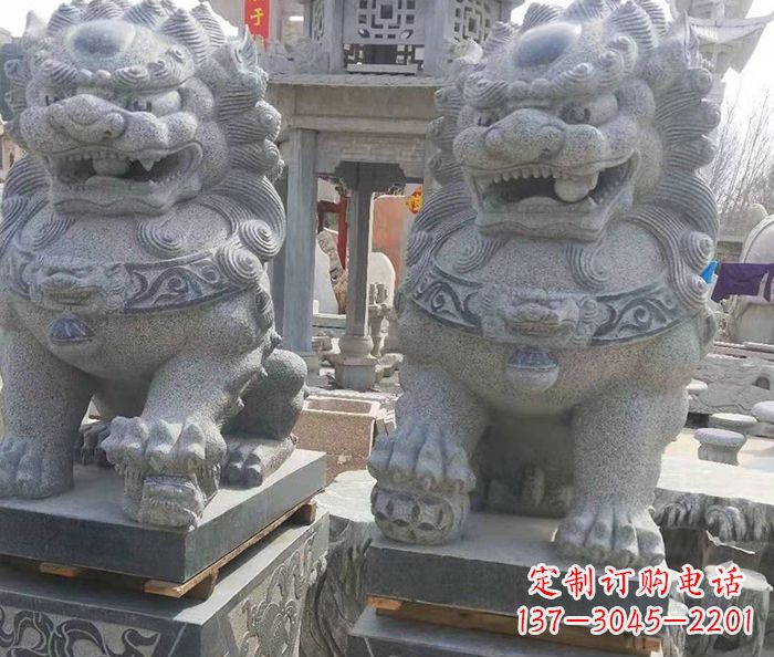 邯郸寺庙景观仿古石狮子 (3)