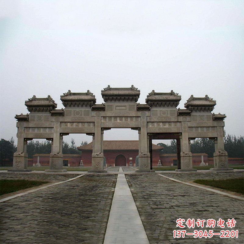 邯郸寺院五门石牌楼