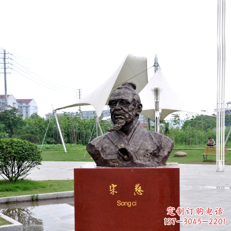 邯郸宋慈铸铜头像雕塑-古代十大名医园林广场人物雕塑