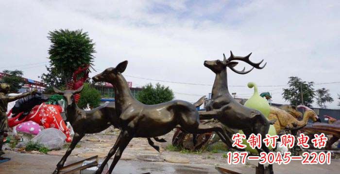 邯郸跳跃的小鹿铜雕