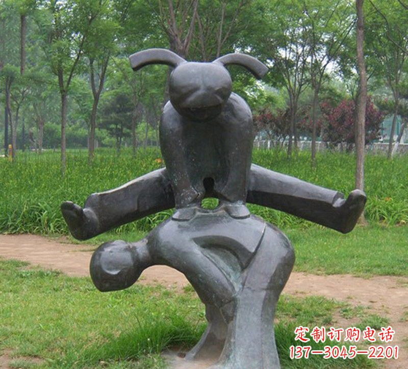 邯郸铜雕抽象跳山羊儿童