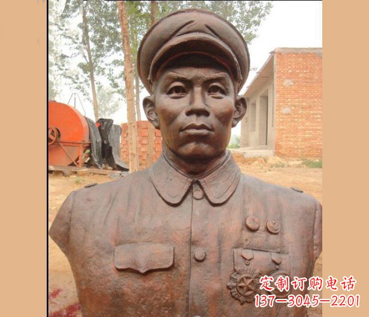 邯郸铜雕广场军人胸像雕塑