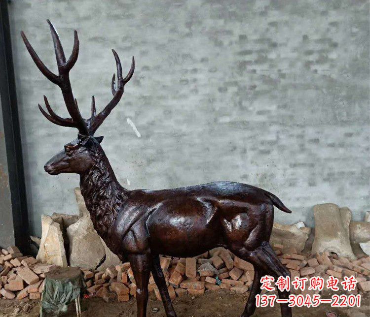 邯郸铜雕户外公园动物雕塑鹿摆件
