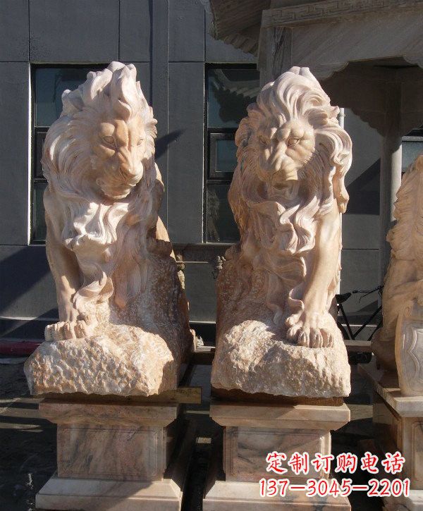 邯郸晚霞红欧式狮子石雕