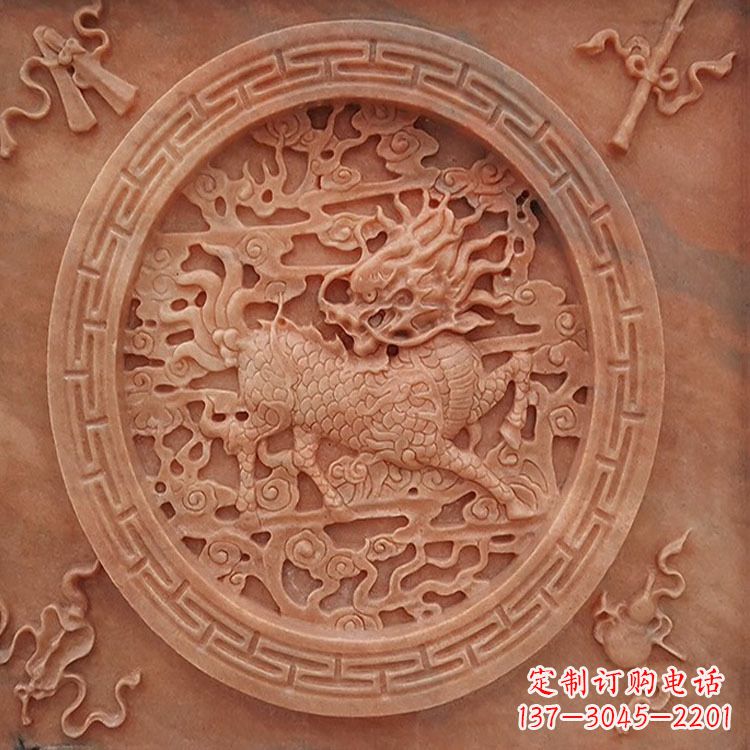 邯郸晚霞红麒麟建筑装饰壁画