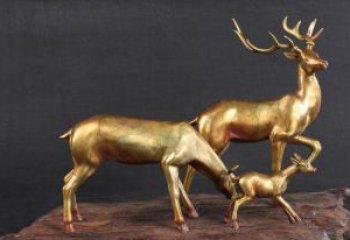 邯郸三只小鹿公园动物铜雕，把自然气息带回家