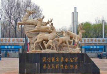 邯郸梅花鹿雕塑——令公园更美丽