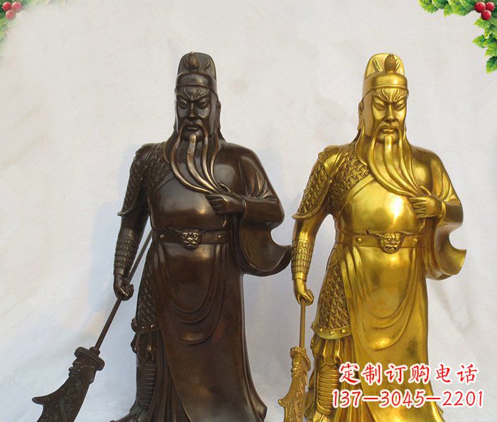 邯郸武财神持刀关公铜雕 (2)