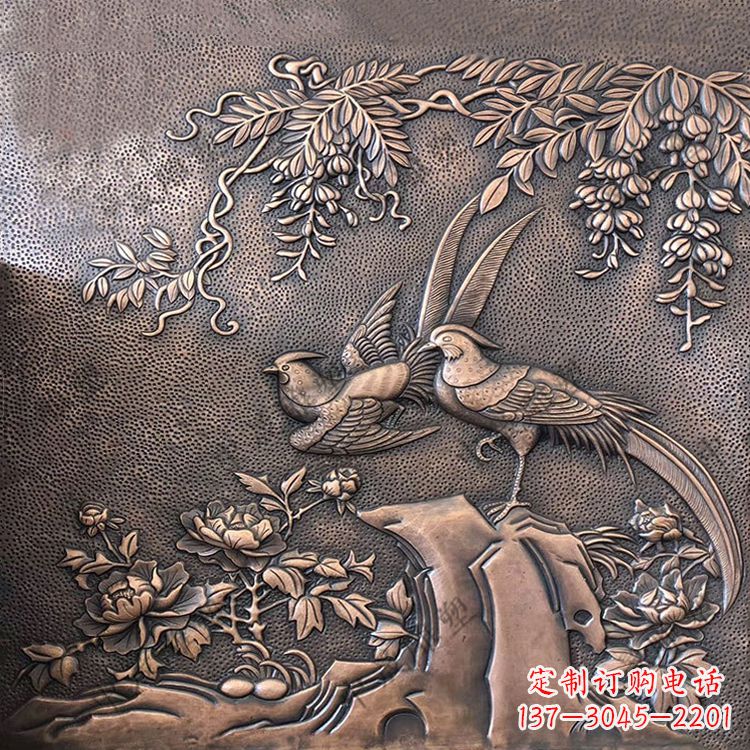 邯郸喜鹊紫铜浮雕装饰画