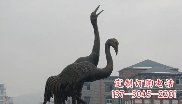 邯郸仙鹤公园景观铜雕