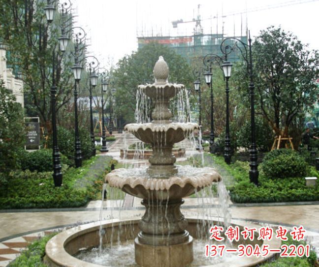 邯郸小区景观大理石喷泉石雕 (4)