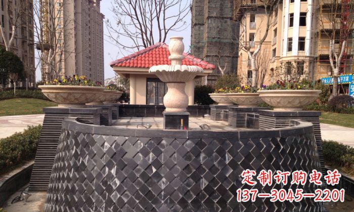 邯郸小区景观大理石喷泉石雕 (3)