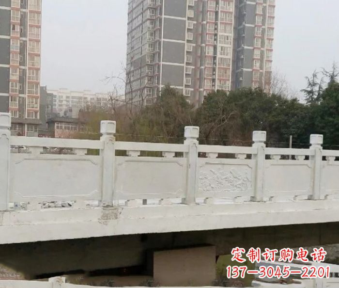 邯郸小区景观汉白玉石雕栏板 (2)