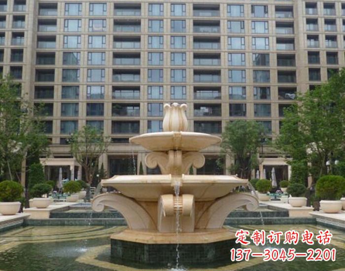邯郸小区景观晚霞红喷泉石雕 (2)