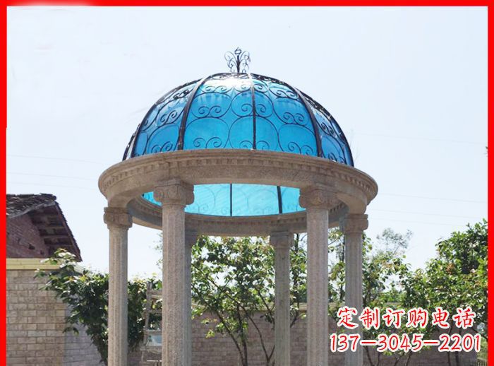 邯郸小区欧式圆顶凉亭石雕_2