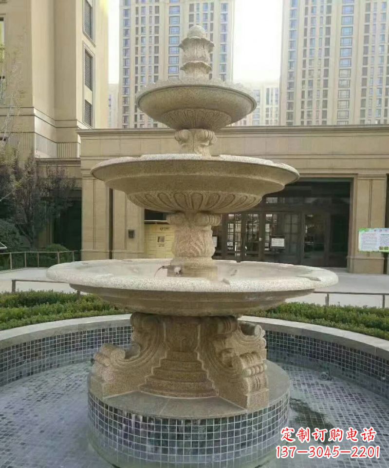 邯郸小区喷泉石雕 (2)