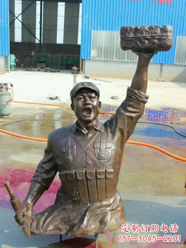邯郸校园董存瑞名人铜雕