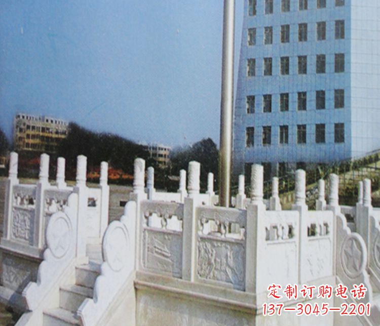 邯郸校园汉白玉升旗台景观石雕