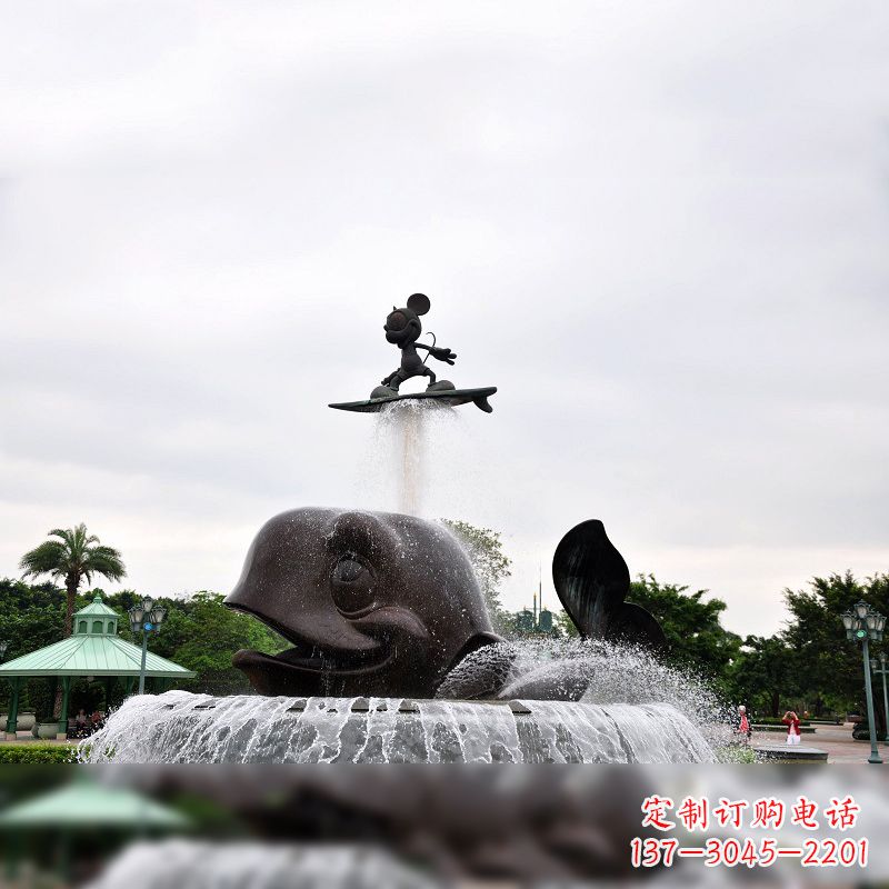 邯郸鱼和小孩水景喷泉