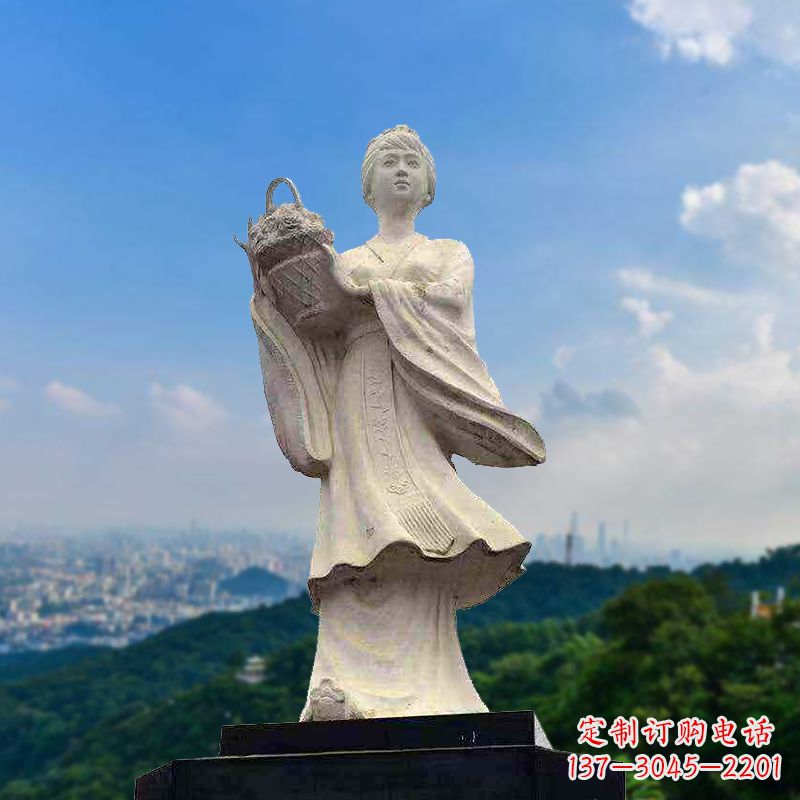 邯郸虞姬景观石雕像-景区园林古代美女雕塑