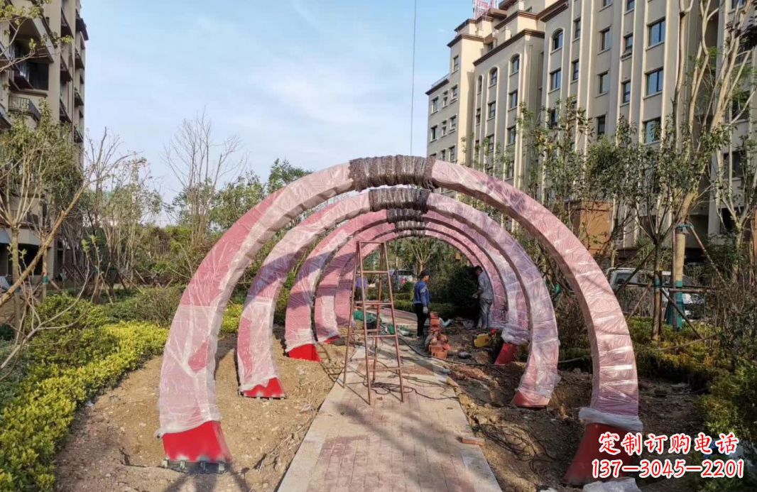 邯郸园林不锈钢拱门景观雕塑