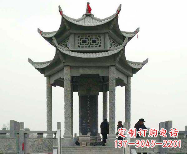 邯郸园林仿古双层石凉亭景观石雕