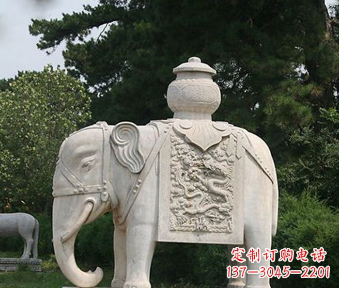 邯郸园林景观驮宝大象石雕