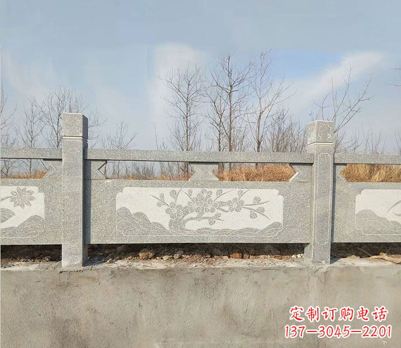 邯郸园林梅花石浮雕栏板景观石雕