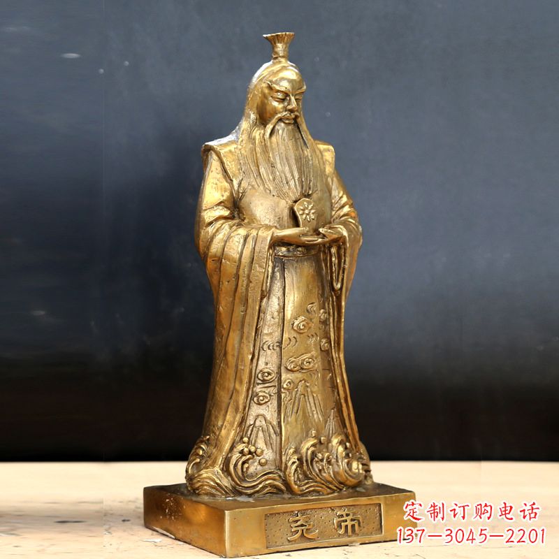 邯郸中国上古时期部落联盟首领尧帝铸铜雕像